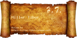 Hiller Tibor névjegykártya